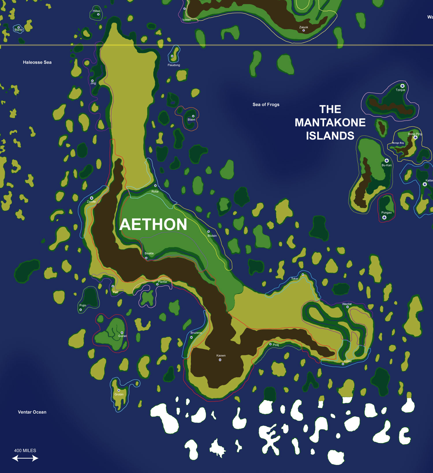 Map of the continent of Aethon