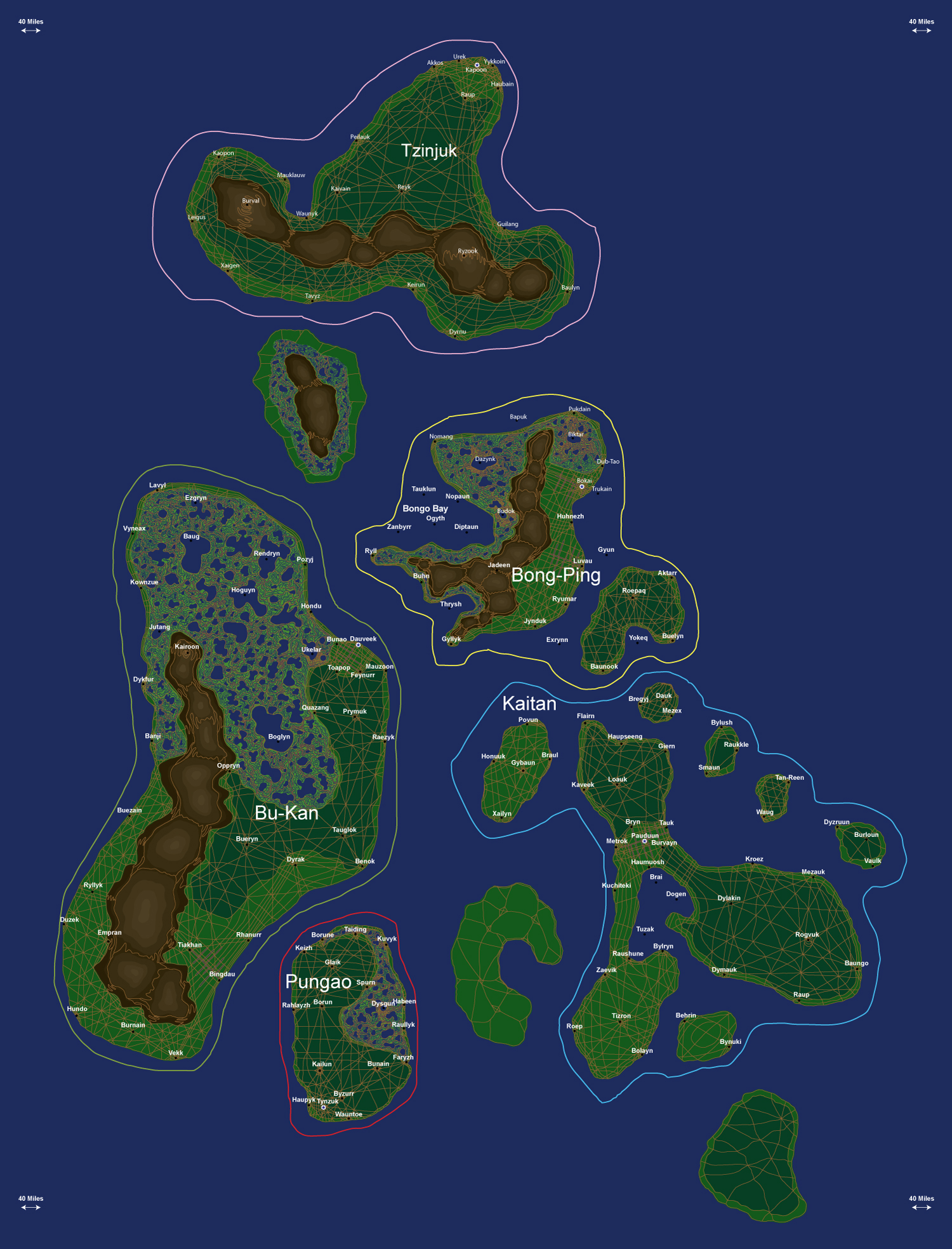 Map of The Mantakone Islands