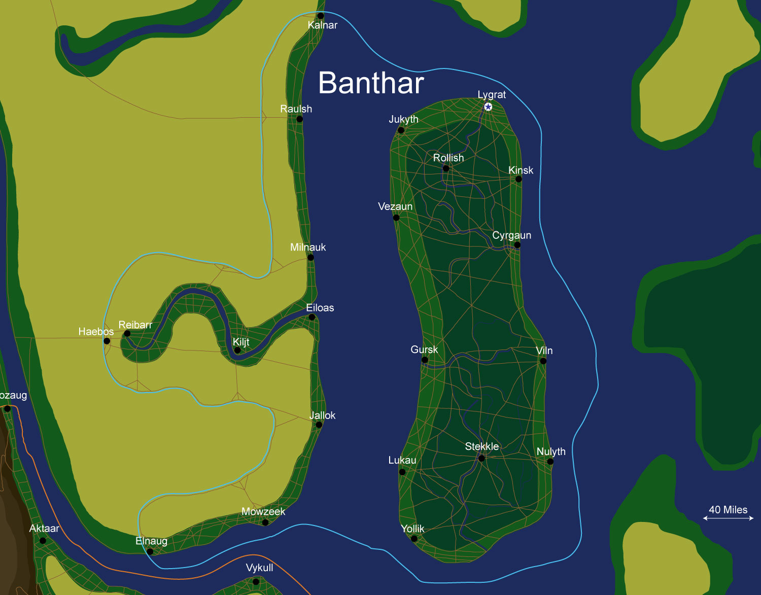 Map of the nation of Banthar