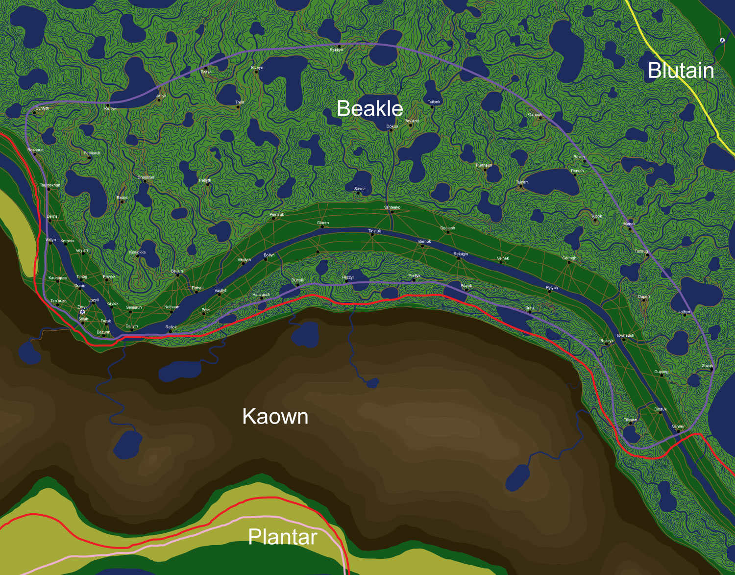 Map of the nation of Beakle