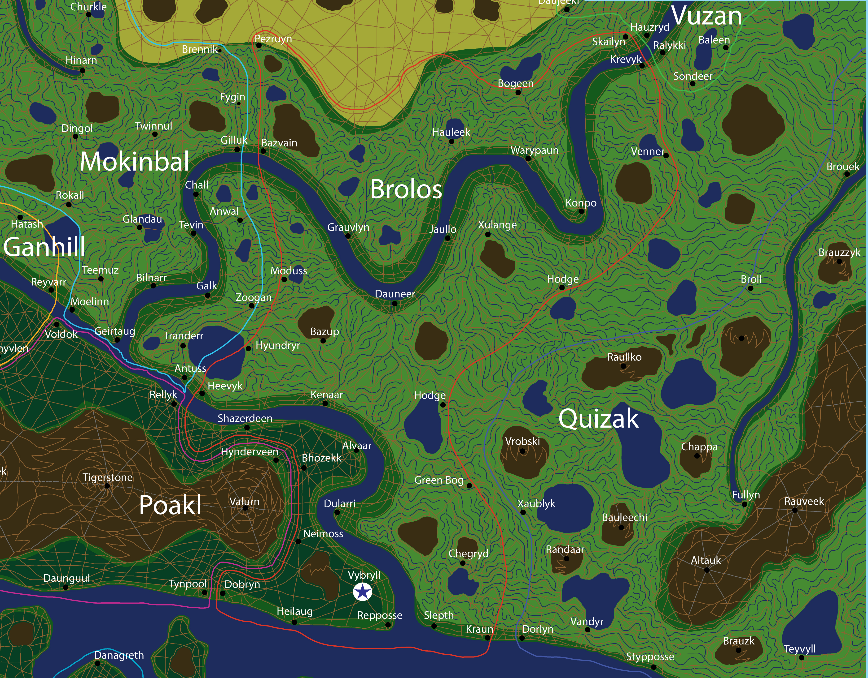 Map of the nation of Brolos