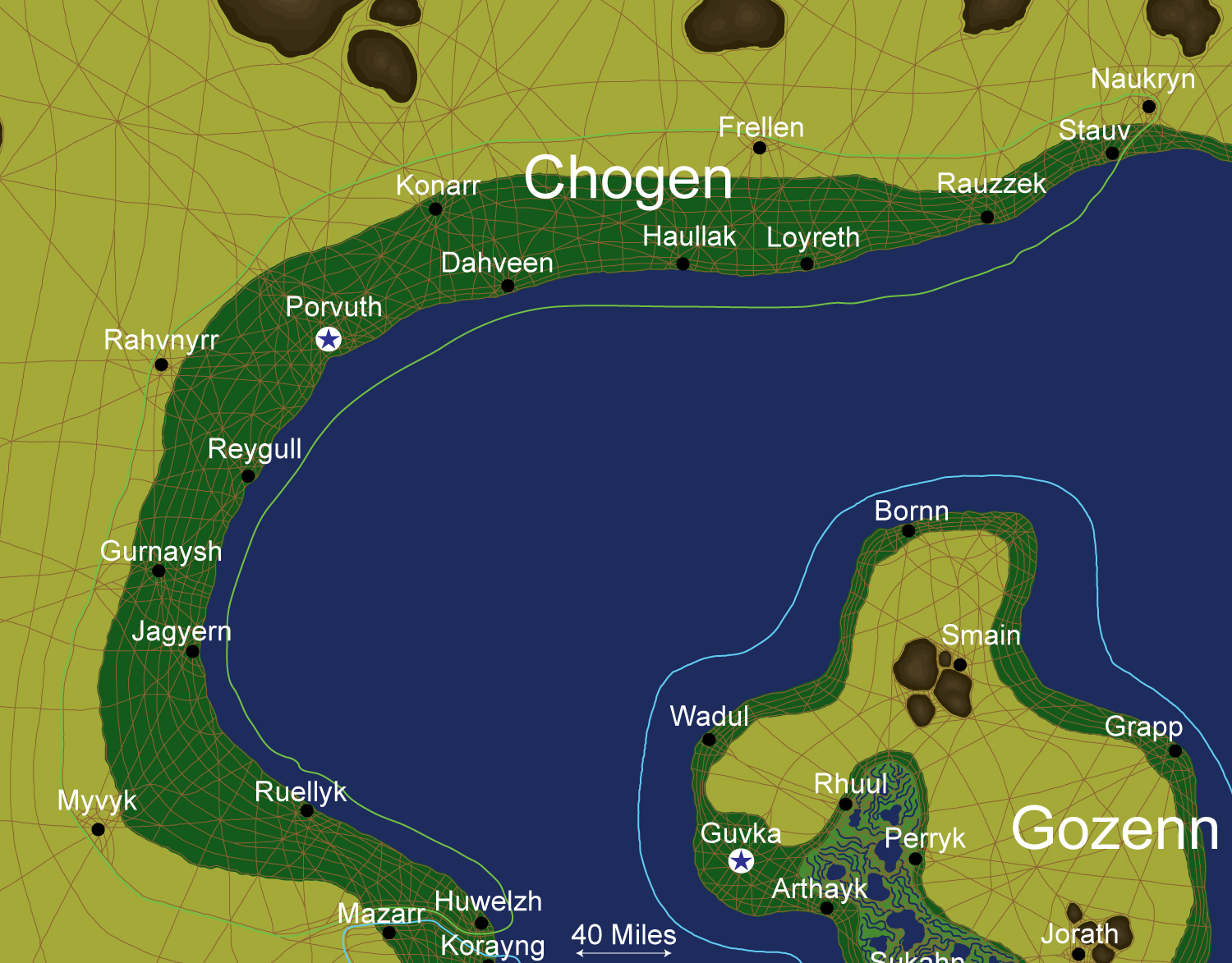 Map of the nation of Chogen
