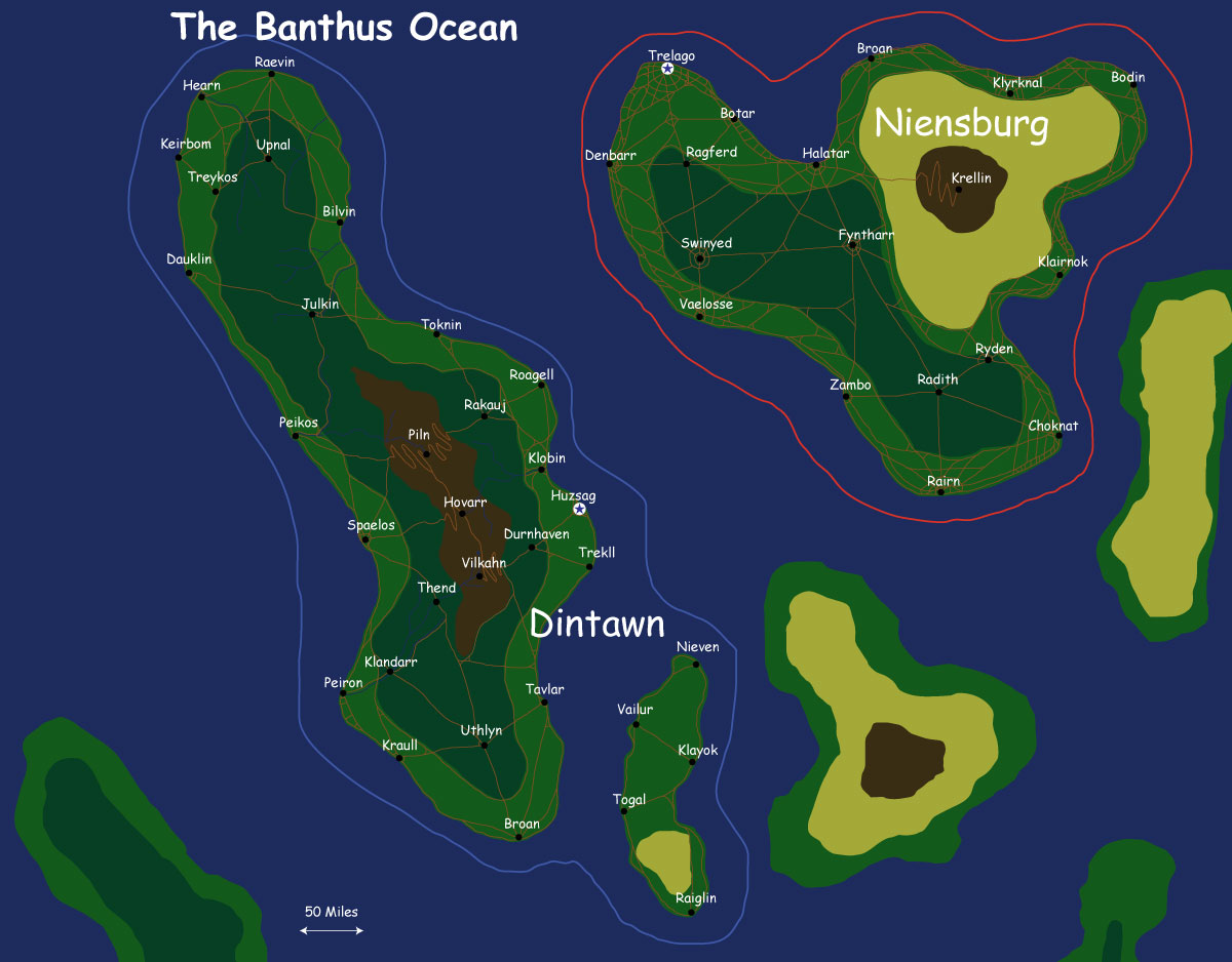 Map of the nation of Dintawn