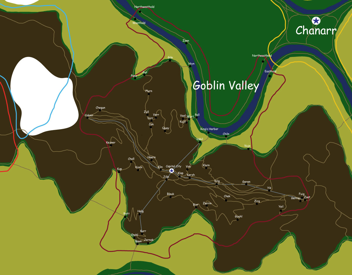 Map of the nation of Goblin Valley