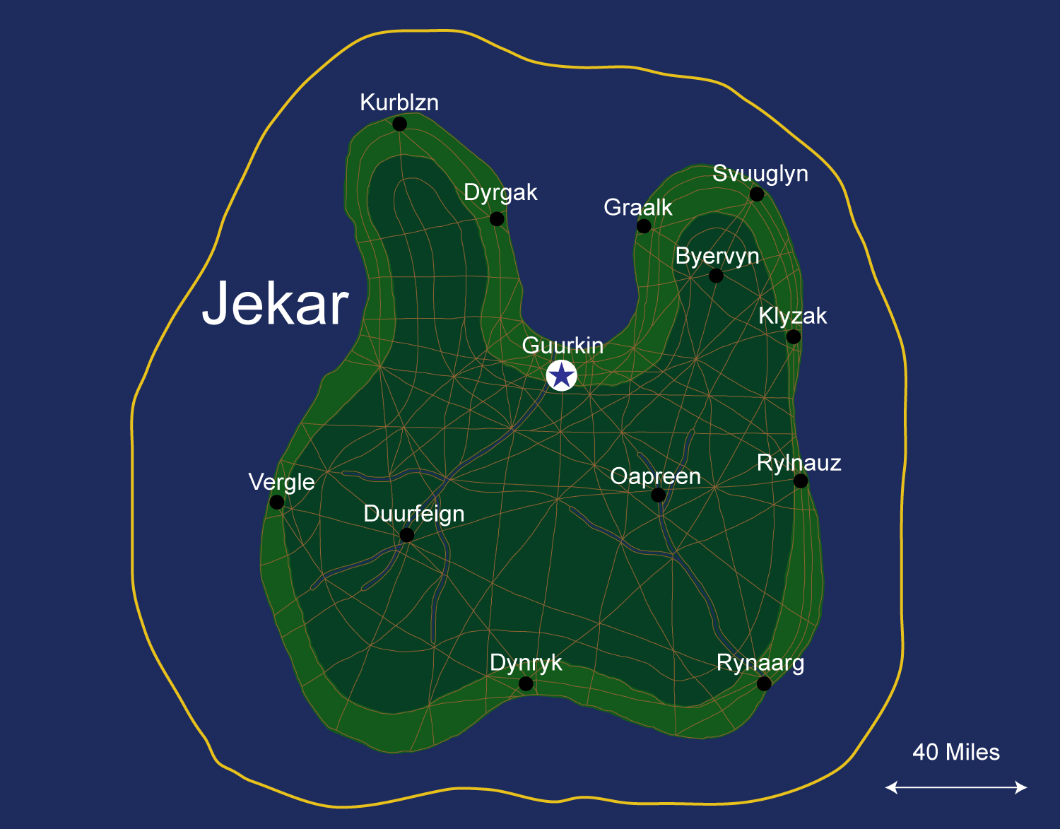 Map of the nation of Jekar