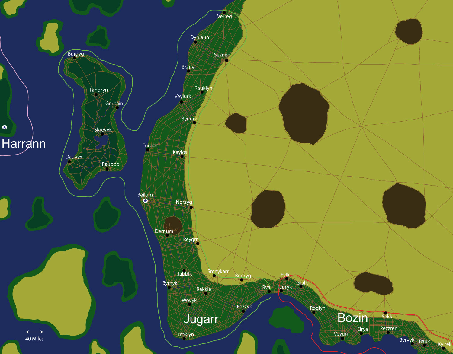 Map of the nation of Jugarr