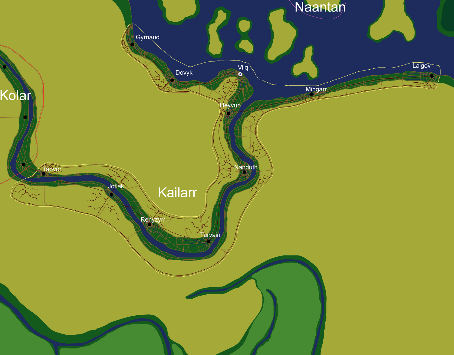 Map of the nation of Kailarr
