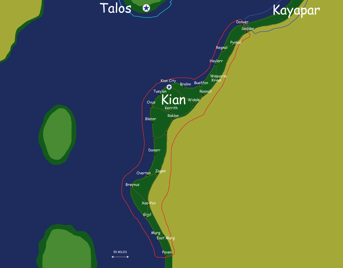 Map of the nation of Kian