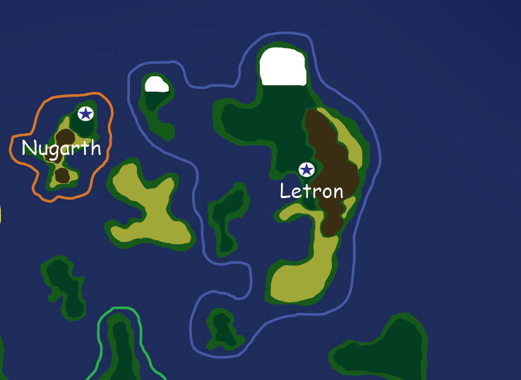 Map of the nation of Letron