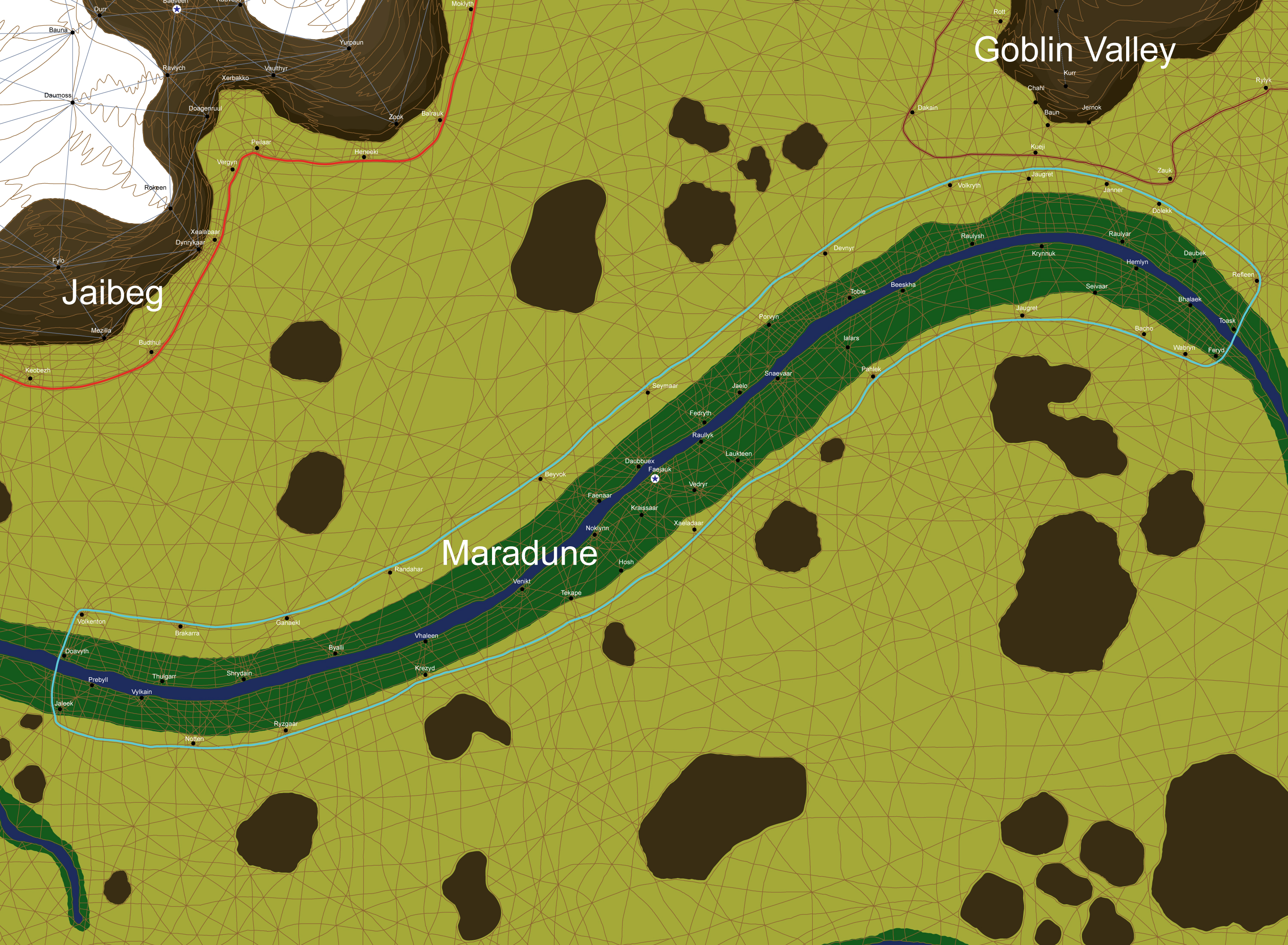 Map of the nation of Maradune