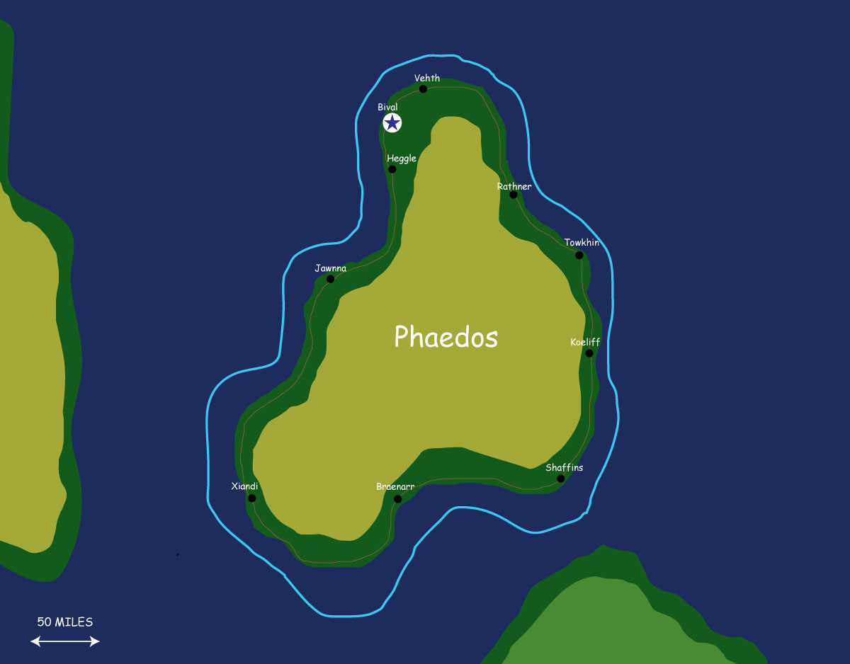 Map of the nation of Phaedos