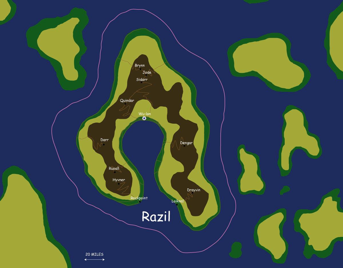 Map of the nation of Razil