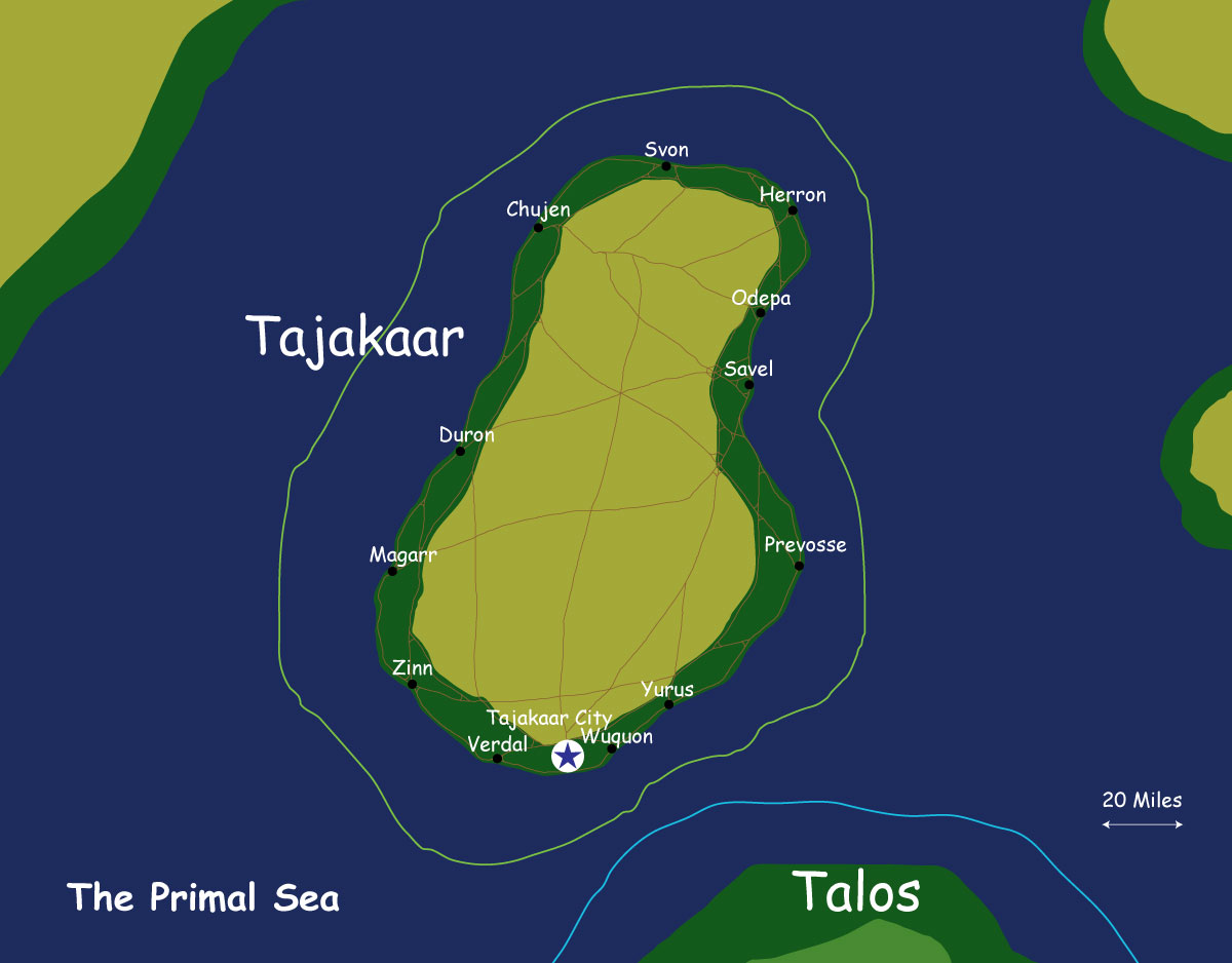 Map of the nation of Tajakaar