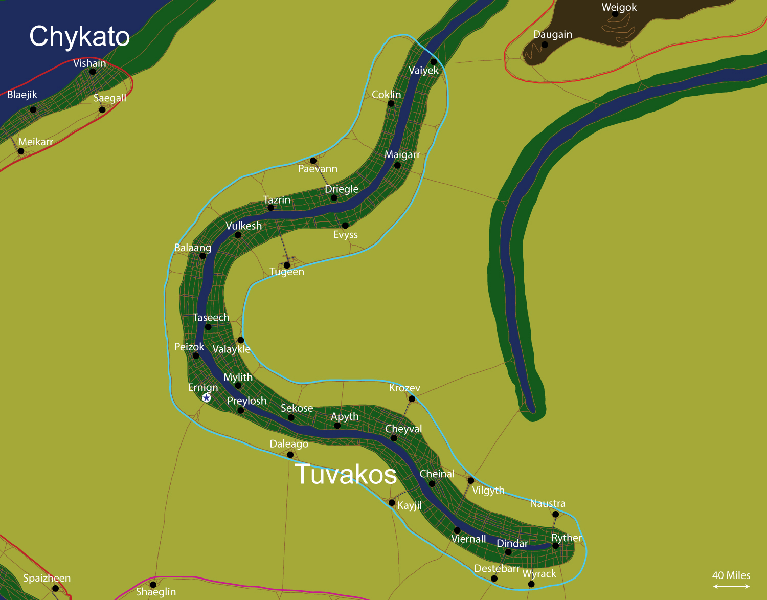 Map of the nation of Tuvakos
