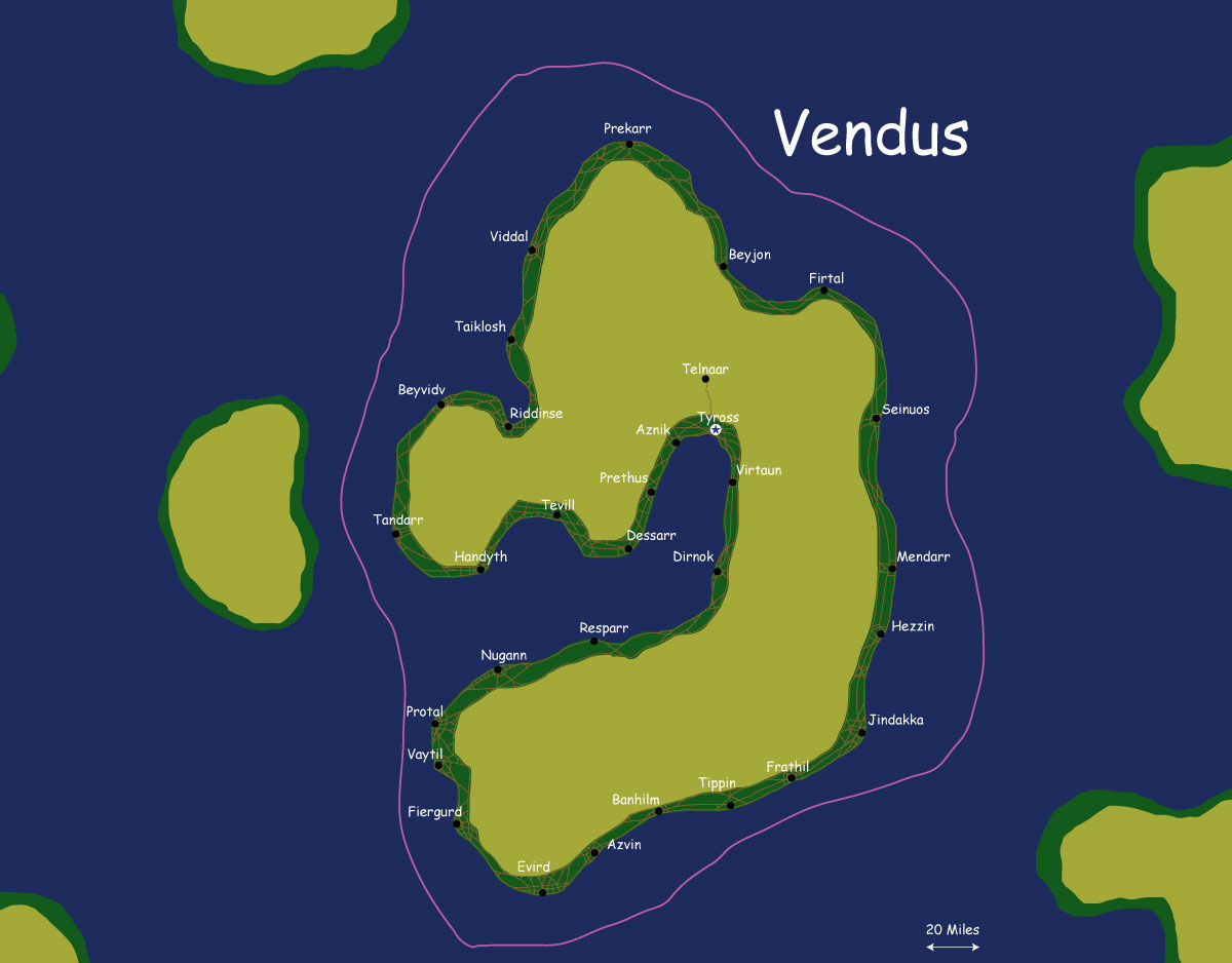 Map of the nation of Vendus