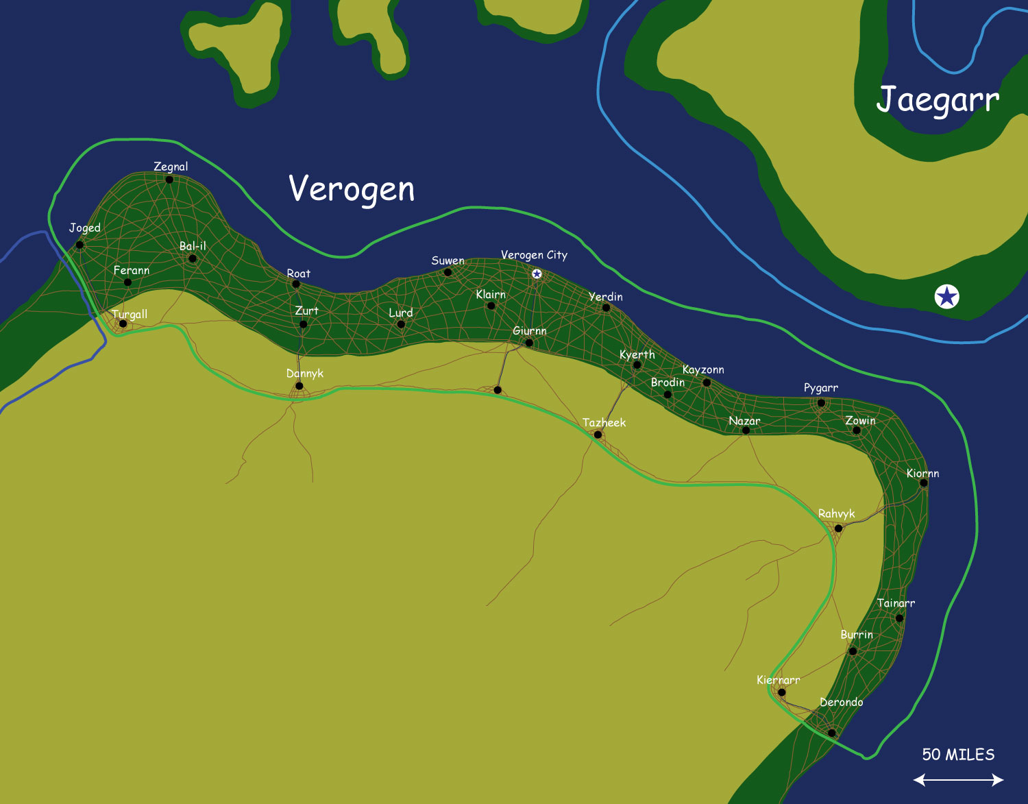 Map of the nation of Verogen