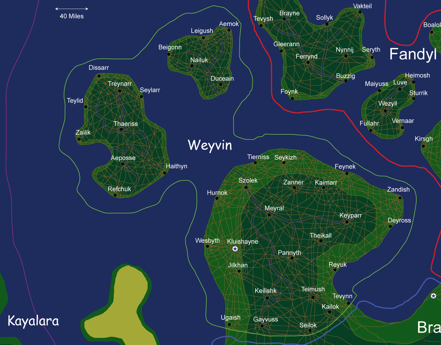 Map of the nation of Weyvin