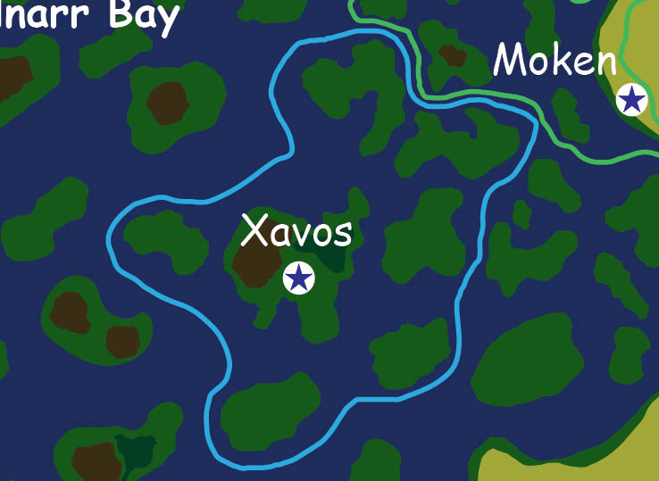 Map of the nation of Xavos