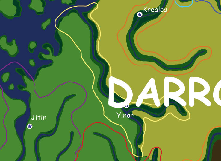 Map of the nation of Yinar