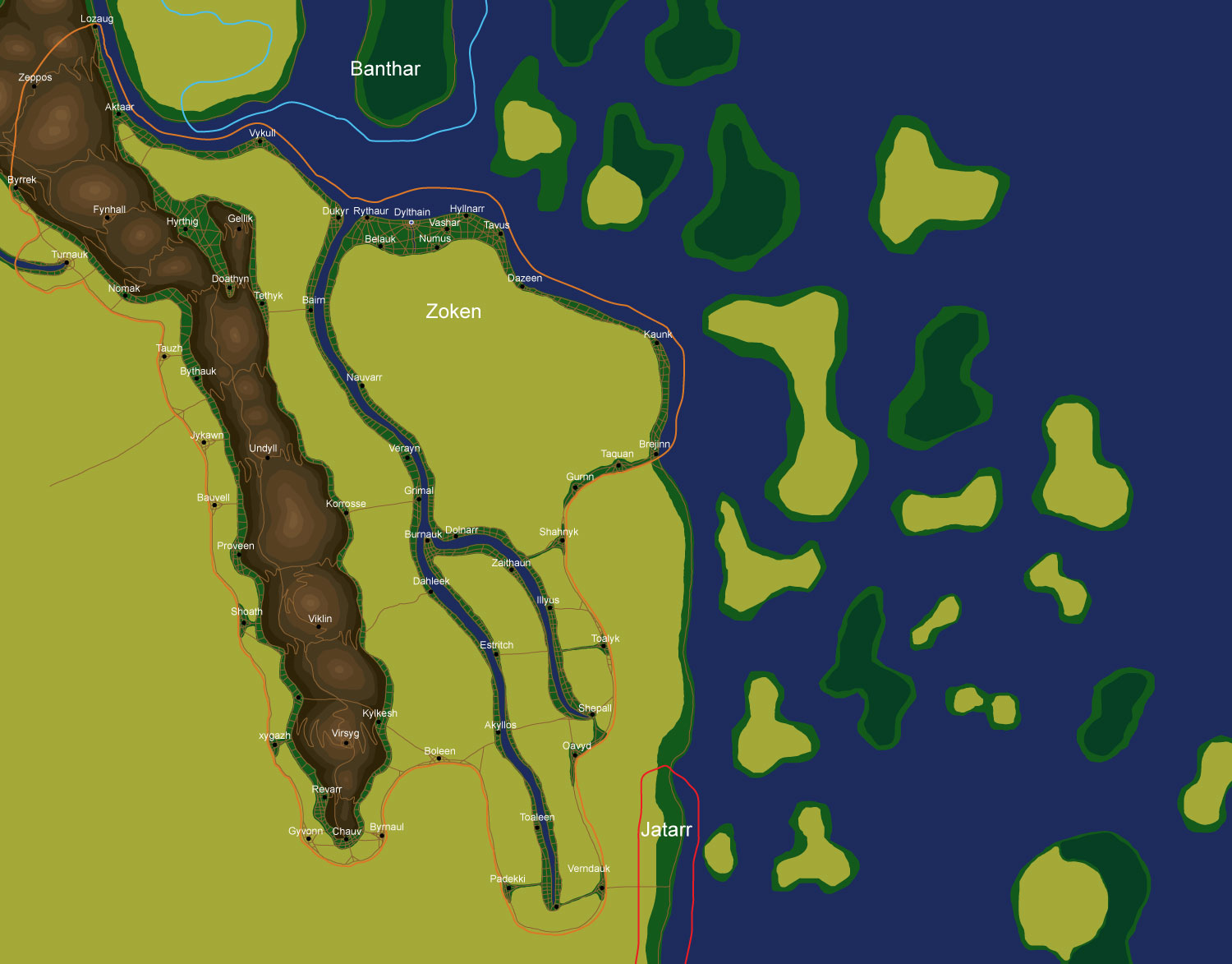 Map of the nation of Zoken
